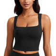 thumbnail image 1 of Sujetador deportivo CRZ YOGA Butterluxe Longline con cuello cuadrado negro, 1 of 5