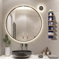 thumbnail image 2 of 5 Tier Wall Shelves, Vertical Column Shelf Floating Storage Home Decor Organizer Tall Tower Design Utility Shelving Bedroom Living Room, Navy Blue+Gold, 2 of 16