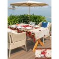 thumbnail image 4 of Outdoor Tablecloth with Umbrella Hole and Zipper, Valentine's Day Rectangle Table Cloth 60x102 Inch Waterproof Tablecloth, Farmhouse Gnomes Love Red Rose Wooden Picnic Table Cover for Patio Camping, 4 of 7