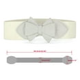 thumbnail image 3 of Lady Faux Leather Bowknot Decor ELastic Party Waist Belt Off White, 3 of 4