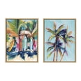 thumbnail image 5 of Kate and Laurel Sylvie Surf and Sand and Tropical Palms Study Framed Canvas Wall Art Set by Rachel Christopoulos, 2 Piece Set 18x24 Natural, 5 of 7