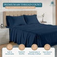 thumbnail image 7 of Casa Platino 100% Cotton Twin XL Bedding Sheet Set - 600 Thread Count, Soft & Luxurious Cotton Bed Sheets, Fully Elasticized for Deep Pocket - Estate Blue, 7 of 7