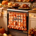 thumbnail image 5 of Darzheoy Thanksgiving Oven Door Skirt, Pumpkin Maple Leaf Turkey Ribbon Ties, Fall Decor Thanksgiving Indoor, Stove Decorative Curtain No-Drill for Home Kitchen, 5 of 6