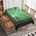 thumbnail image 2 of Football Tablecloth, 60x84 Inch Green Grass Lawn Football Field Rectangle Polyester Fabric Table Cloth,Washable Table Cover for Soccer Centrepiece Tables Sport Boy Birthday Party Decoration, 2 of 6