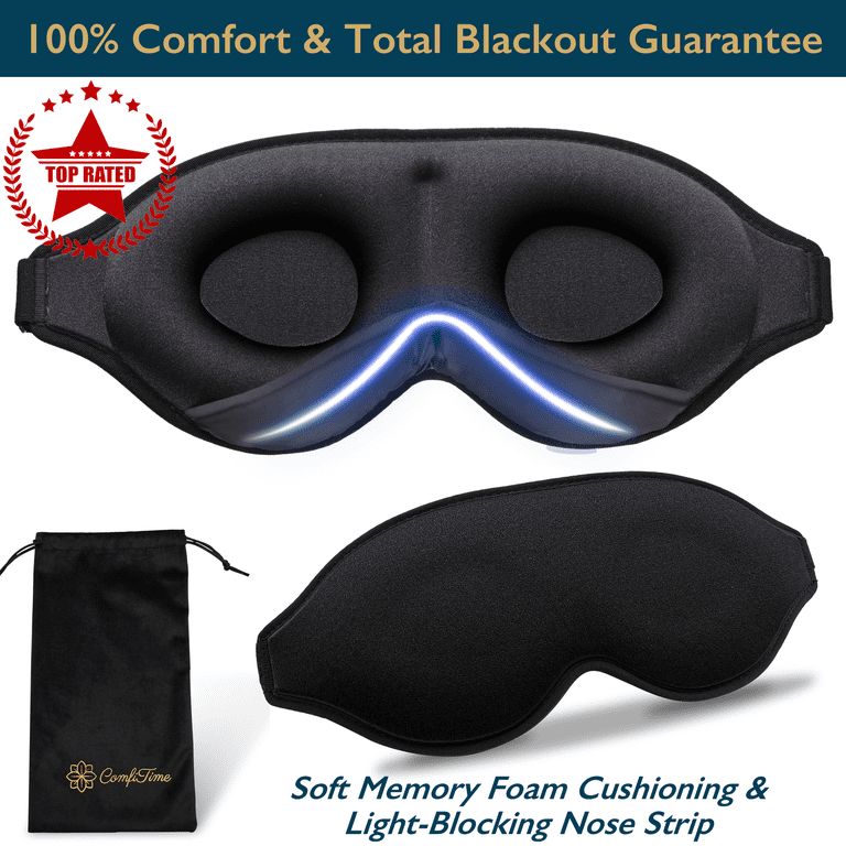 Memory Foam 3D Sleep Mask, 100% Blackout photo 1
