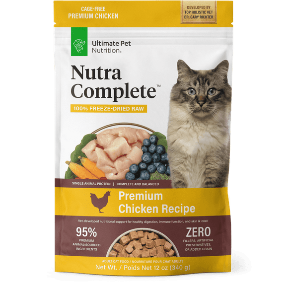 Ultimate Pet Nutrition Nutra Complete Chicken Freeze-Dried Raw Cat Food, 12 oz. Bag