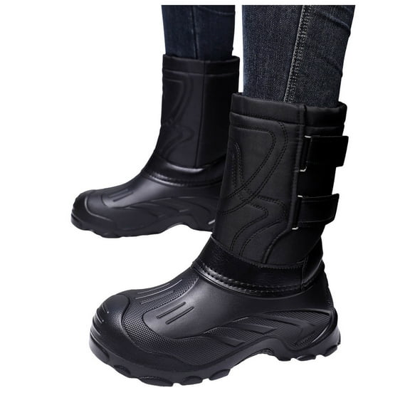 Work Boots for Men Puncture Proof with Steel Toe Waterproof Non Slip Mid Calf Hunting Rubber Boots for Outdoor Manufacturing Construction Farming