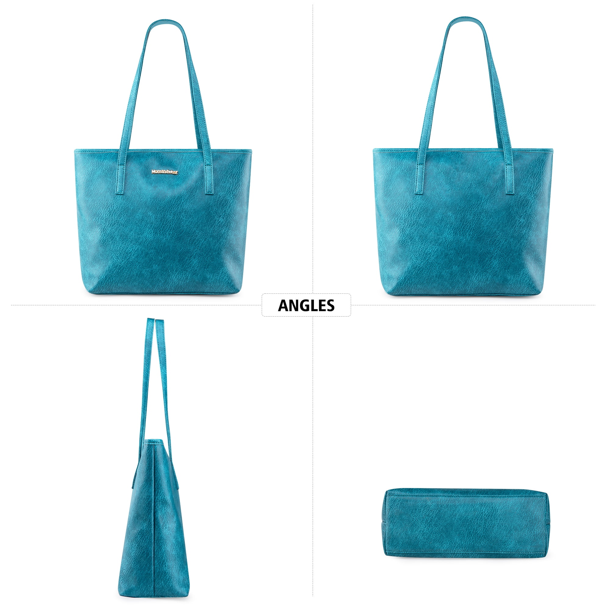 Montana West Tote Bags Vegan Leather Purses and Handbags for Women Top Handle Ladies Shoulder Bags, Turquoise