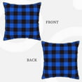 thumbnail image 3 of Kll Buffalo Plaid Blue Black Decorative Throw Pillow Covers Velvet Soft For Couch Sofa Bedroom Living Room Outdoor -20"X20", 3 of 8