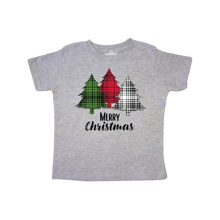 

Inktastic Merry Christmas Plaid Trees Gift Toddler Boy or Toddler Girl T-Shirt
