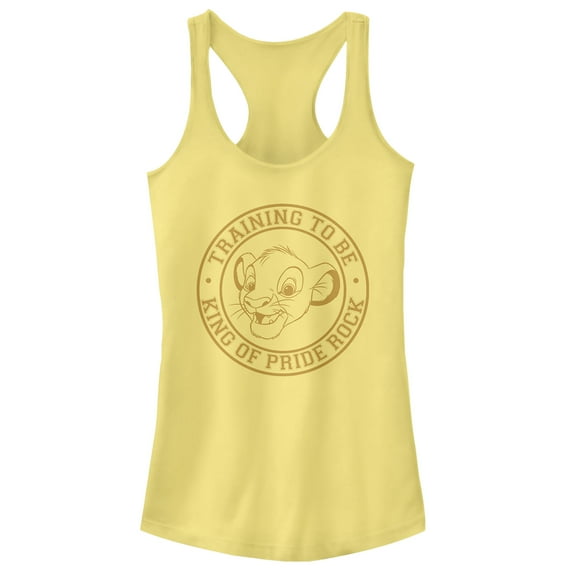Junior's Lion King Simba Training to Be King of Pride Rock Racerback Tank Top Banana X Large