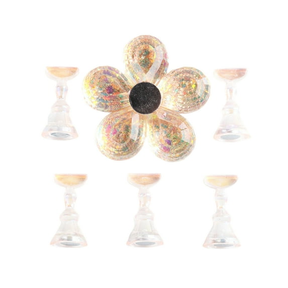 UDIYO False Nail Holder Flower Shape Display Nails Acrylic Manicure Training Practice Stand for Female
