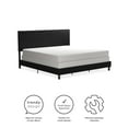 DHP Janford Upholstered Bed, Black Faux Leather, King