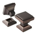 thumbnail image 2 of Cauldham 10 Pack Solid Kitchen Cabinet Knobs Pulls (1-1/8" Square) - Transitional Dresser Drawer/Door Hardware - Style S685 - Oil Rubbed Bronze, 2 of 5