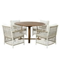 thumbnail image 4 of Harper & Bright Designs Patio Extendable Dining Table Set for 4, Outdoor Dining Furniture with Foldable Leaf Table and 4 Rattan Arm Chairs for Backyard Garden, Natural, 4 of 16