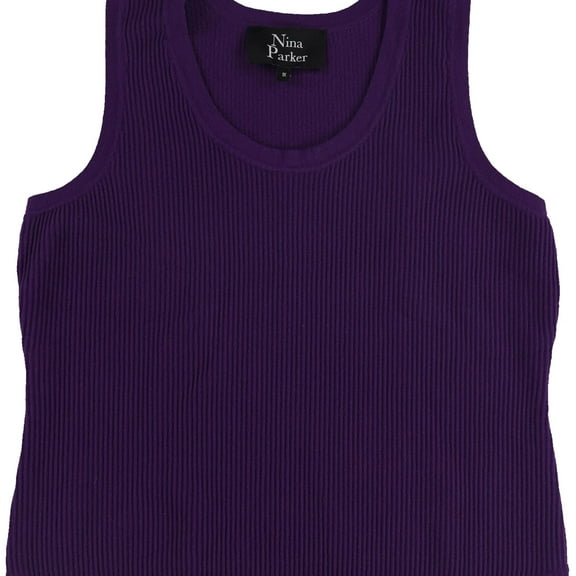 Nina Parker Womens Ribbed Tank Sweater Vest, Purple, Plus Size, 0X