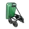 thumbnail image 6 of Olurrisa Folding Garden Dump Cart with Steel Frame, 10" Pneumatic Tires & 220LB Capacity, 180° Turn Handle for Easy Transport and Dumping (Green), 6 of 7