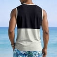 thumbnail image 3 of Sleeveless Shirts for Men Mens V Neck Tank Tops with Pocket Color Block Muscle Workout Gym T Shirts Summer Casual Beach Tee Black 2XL, 3 of 7