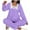 Purple, variant on SwiftWear Women's Princess Style Flannel Pajama Set Cozy Sweat Cute Sleepwear & Loungewear Winter Warm Pajamas with Bow Detail Ruffled Trim