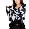 thumbnail image 3 of Just Polly Juniors Distressed Argyle Sweaters, X-Large, 3 of 3