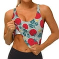 thumbnail image 3 of Uemuo Tomato Pattern Women's Sports Bra - High Impact Support, Breathable, and Comfortable Athletic Bra for Running, Yoga, and Workouts, 3 of 9