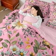 thumbnail image 4 of Castle Fairy Floral Butterfly Bedding Comforter Set 7pcs for Boys Girls,Chic Vintage Flowers Queen Bedding Sets Super Cozy,Botanical Plants Queen Sheet Sets,Super Cozy Room Decor,Reversible, 4 of 8