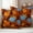 Orange Blue, variant on Pink Pumpkin Fall Outdoor Waterproof Pillow Covers, Thanksgiving Maple Leaves Farmhouse Decorative Square Throw Pillowcase Sofa Cushion Sham for Patio/Couch/Chair, 16"x16" 2 Pack