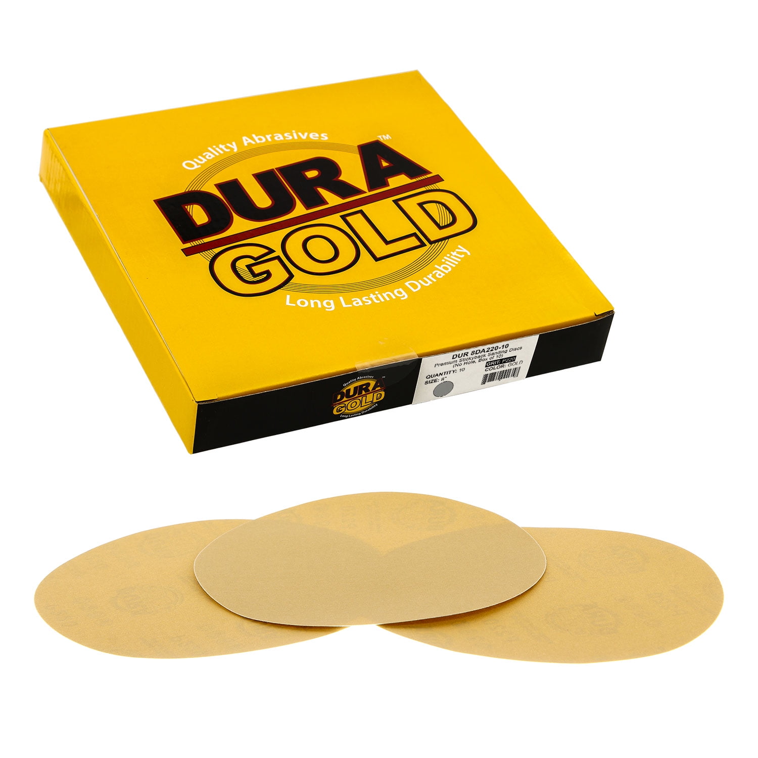 220 Grit 8" Gold PSA Self Adhesive Sanding Discs for DA Sanders Box