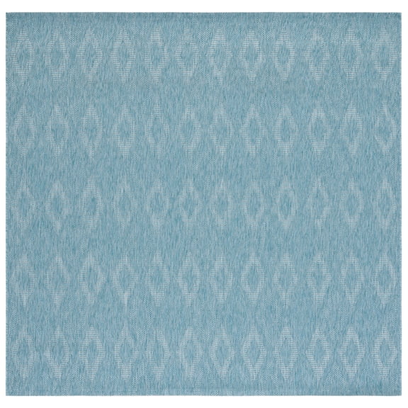 Safavieh Courtyard Teodor Geometric Indoor/Outdoor Area Rug, Aqua, 9' x 9' Square
