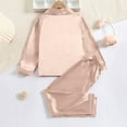 thumbnail image 3 of Girls Satin Pajamas Set 2Pj Silk Nightwear Button Down Sleepwear for Teen Kid Size 8 Years, 3 of 5