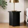 thumbnail image 4 of LuxenHome Black Modern Cloverleaf MDF Wood Side Table, 4 of 6