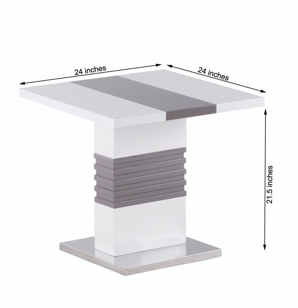 Table de bout canadienne Maxwell blanche et wengé