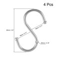 thumbnail image 2 of Unique Bargains Stainless Steel S Hooks 2.6' S Shaped Hook Hangers Multiple Uses 4pcs, 2 of 4