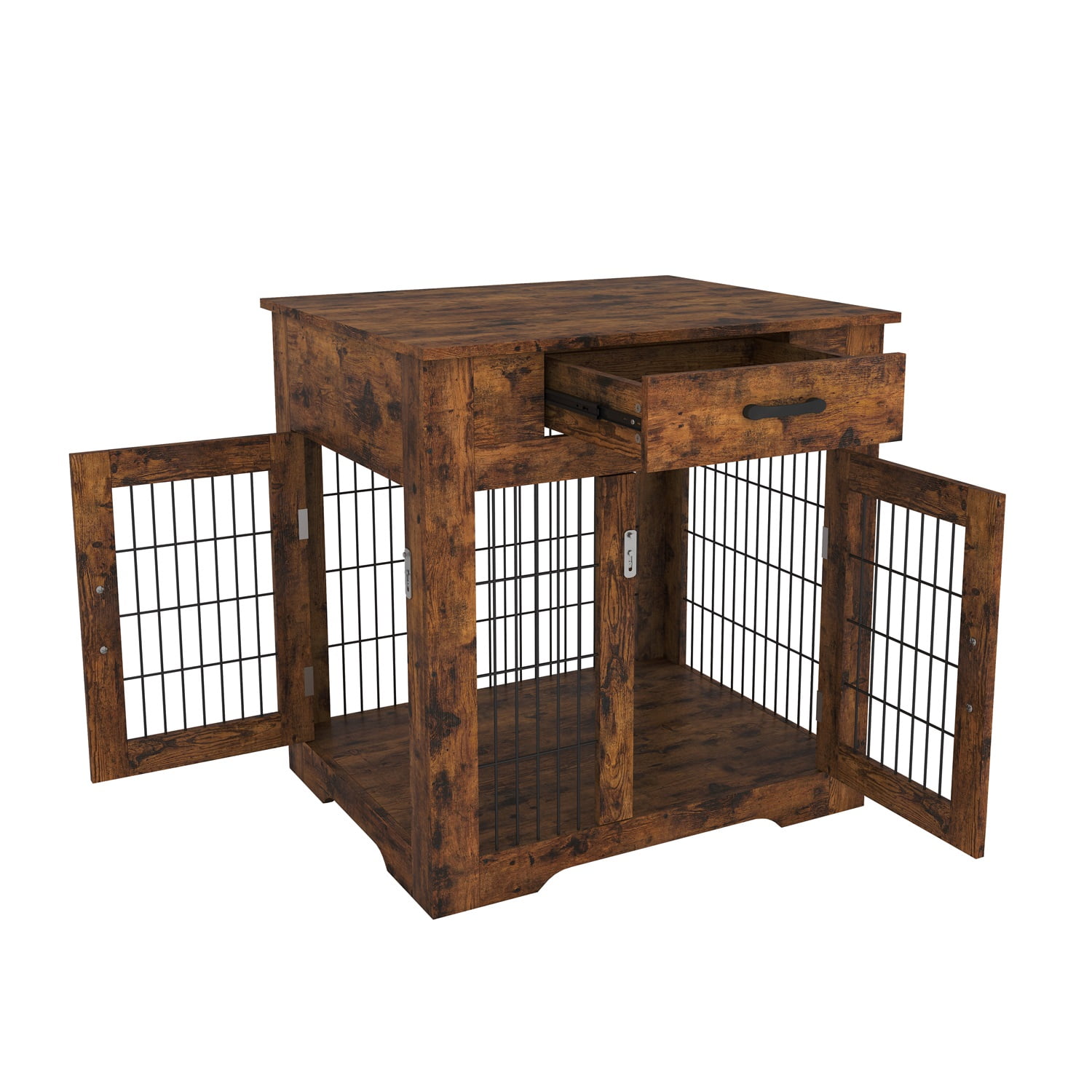Pefilos 43" Dog Crate End Table Dog Cages with Drawer, Pet Kennels Cages with Double Doors Nightstand, Dog House Indoor Use Medium, White Pefilos 43" Dog Crate End Table Dog Cages with Drawer, Pet Kennels Cages with Double Doors Nightstand, Dog House Indoor Use Medium, White