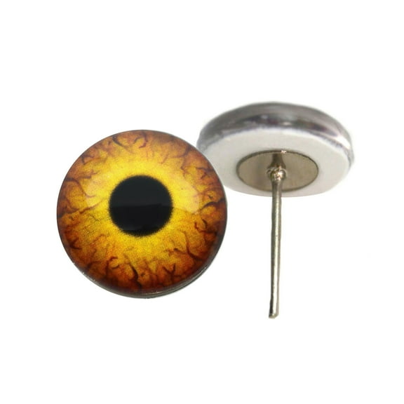 Round Dinosaur Creature Glass Eyes on Wire Pin Posts