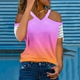 thumbnail image 3 of Patlollav Women Summer Tops Sexy Print Regular Starpless Mesh Short Sleeve V Neck Top, 3 of 7