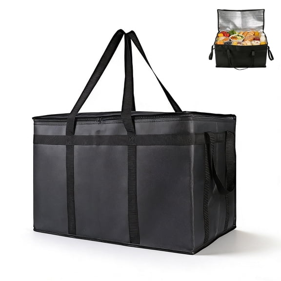 Extra Large Insulated Food Delivery Bag, Commercial Catering Bag for Food Transport, Insulated Grocery Bags Cooler Bags Keep Food Warm Catering Therma for Hot Warming, 23"x14"x15"