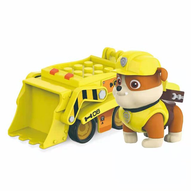 Figuras de acción de la patrulla canina para niños, juguetes de bloques de construcción, vehículo de la patrulla canina, Chase, Skye, Marshall, Pull Back, Playset, regalos de cumpleaños Fivean unisex