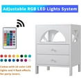 thumbnail image 6 of Modern Nightstand with LED Lights USB Charging Ports Bedside Table with 2 Drawers Shelf Metal Handle for Bedroom White, 6 of 6