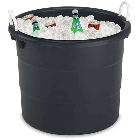 Homz 17 Gallon Rope Handled Storage Tub Black Com Homz 17 Gallon Rope Handled Storage Tub Black