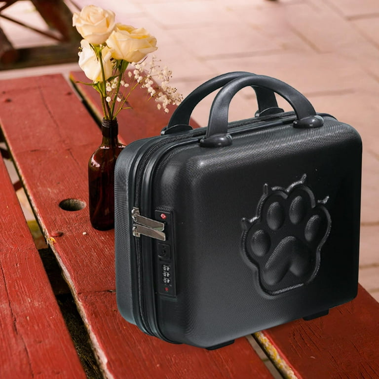 Small Suitcase Case with Handle Cartoon Upright Luggage Set 14 inch Luggage Case for Laptops Toiletries Documents Travel Shoes Black Walmart