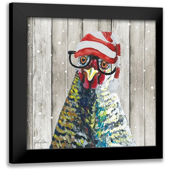 Keller, Lee 12x12 Black Modern Framed Museum Art Print Titled - Christmas Chicken