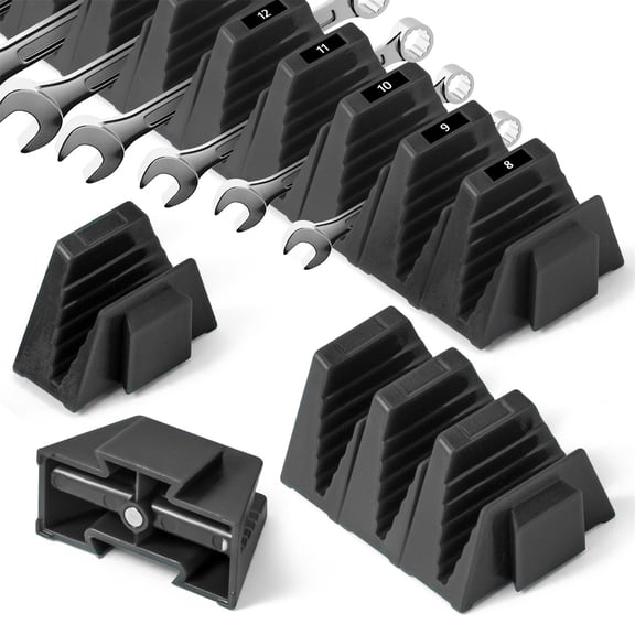 2ooya Magnetic Wrench Organizer, 48Pcs Black Tool Storage Holder