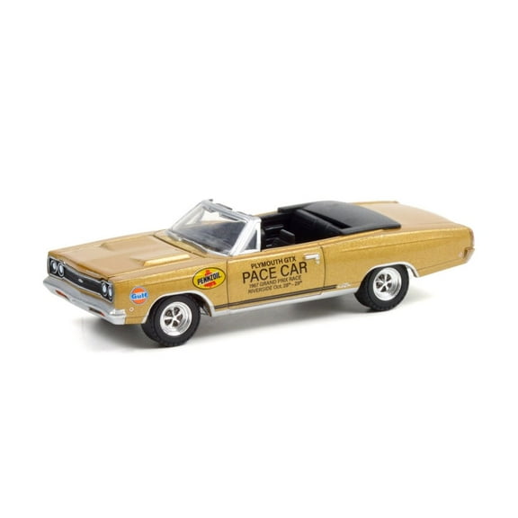 1968 Plymouth GTX HEMI Convertible, Gold Metallic - Greenlight 30272/48 - 1/64 scale Diecast Model Toy Car