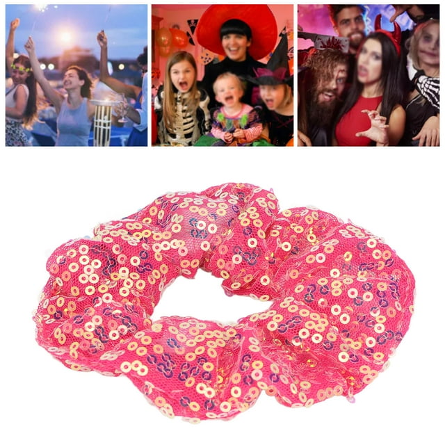 LED Elastics Scrunchies, Glow LED Scrunchies Tie Dark Red Lighting For Women For Halloween