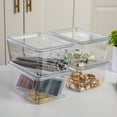 thumbnail image 3 of Martha Stewart Brody 4 Pack Stackable Plastic Storage Box with Lids Office Desktop Organizers, 6.75" x 5", 3 of 10