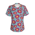 thumbnail image 2 of Uemuo Daisies Flowers Printed Women's Classic V-Neck T-Shirt - Soft, Breathable, Moisture-Wicking, Perfect for Casual, Office, Travel, and Everyday Wear-X-Large, 2 of 5
