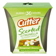 Cutter Tropical Oasis Scented Citronella Outdoor Candle, 11 Oz.