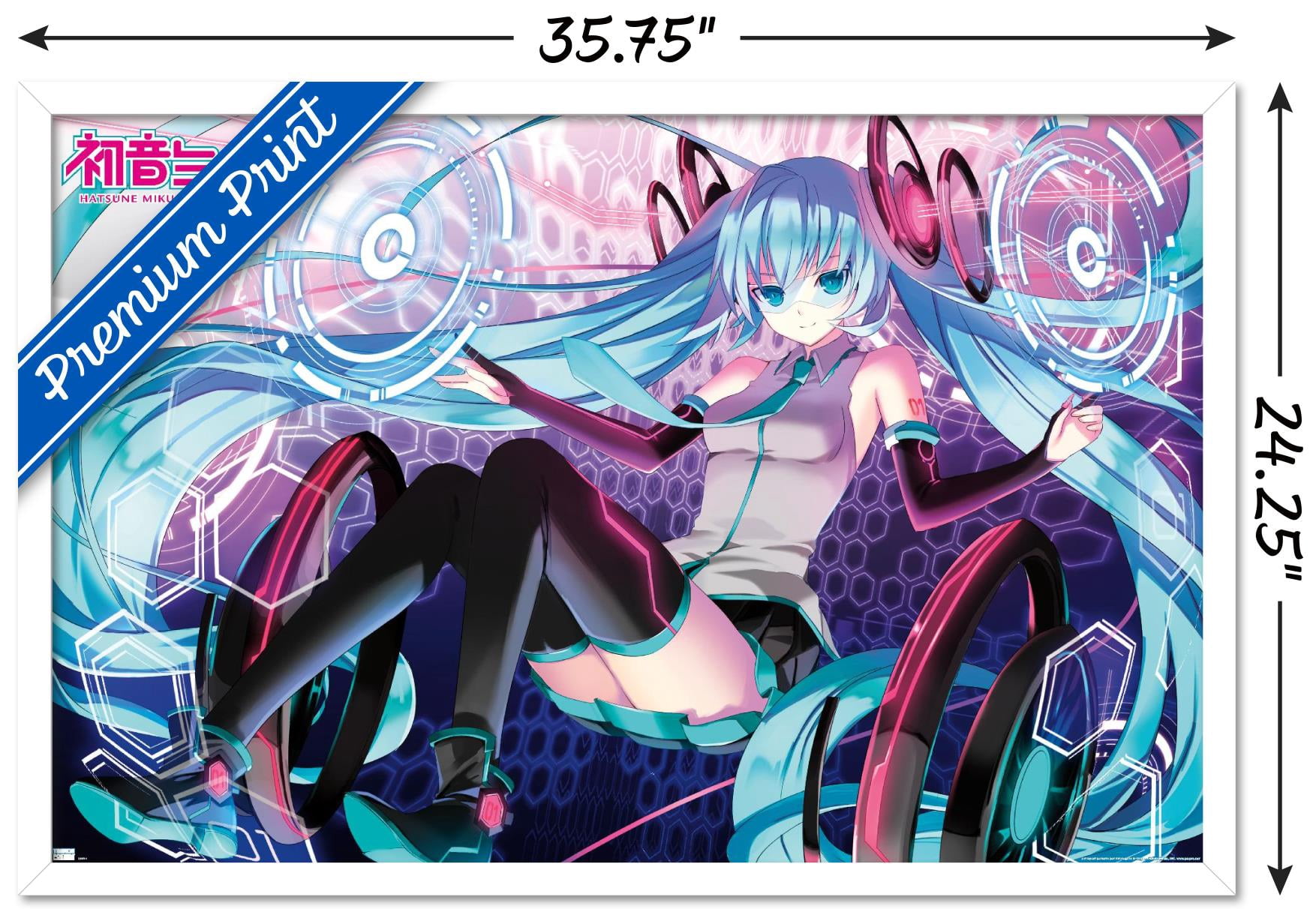 Hatsune Miku - Electronic Wall Poster, 22.375" x 34", Framed