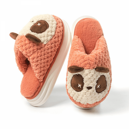 

Wish Womens Warm Cozy and Lovely Animal Non-Skid Knit Indoor Home Floor Slippers for Adults Girls（6.5-7） S1877